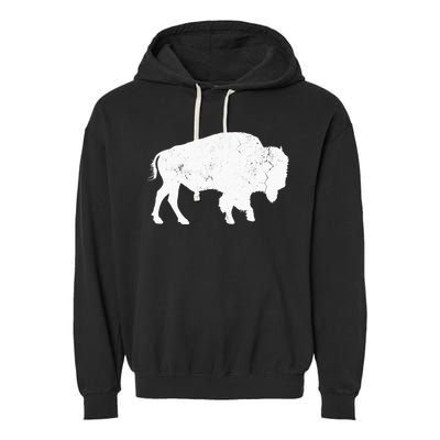 Buffalo Retro Bison Animal Lover Garment-Dyed Fleece Hoodie