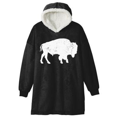 Buffalo Retro Bison Animal Lover Hooded Wearable Blanket