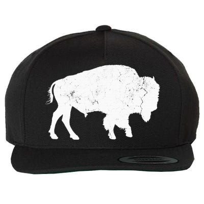 Buffalo Retro Bison Animal Lover Wool Snapback Cap