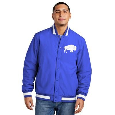 Buffalo Retro Bison Animal Lover Insulated Varsity Jacket