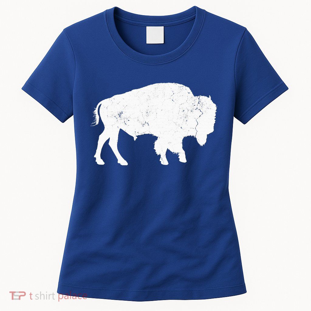 Buffalo Retro Bison Animal Lover Womens T-Shirt