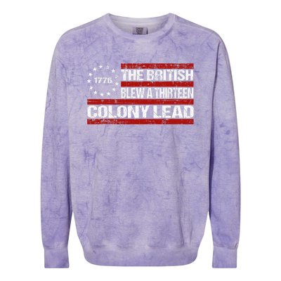 Betsy Ross Blew British Lead Funny 13 Colony July 4th Colorblast Crewneck Sweatshirt