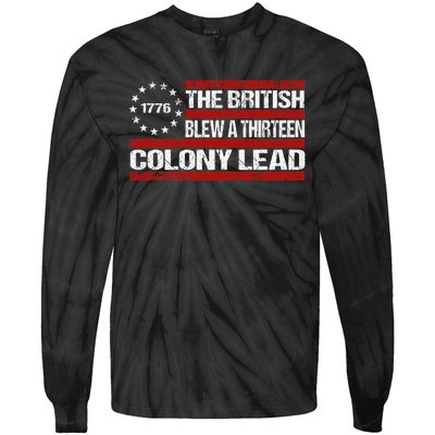 Betsy Ross Blew British Lead Funny 13 Colony July 4th Tie-Dye Long Sleeve Shirt