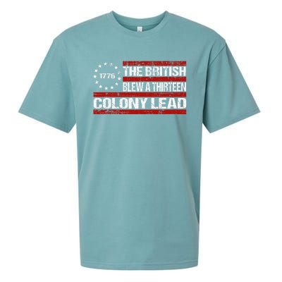 Betsy Ross Blew British Lead Funny 13 Colony July 4th Sueded Cloud Jersey T-Shirt