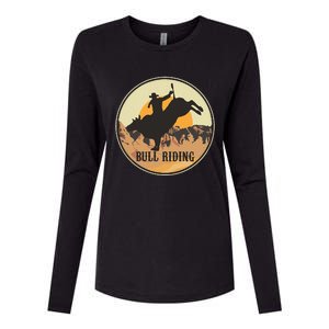 Bull Riding Bullriding Cowboy Western Rodeo Womens Cotton Relaxed Long Sleeve T-Shirt