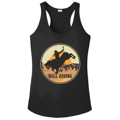 Bull Riding Bullriding Cowboy Western Rodeo Ladies PosiCharge Competitor Racerback Tank