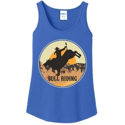 Bull Riding Bullriding Cowboy Western Rodeo Ladies Essential Tank