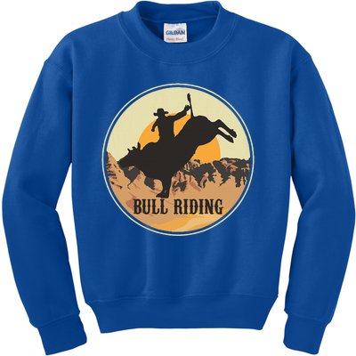 Bull Riding Bullriding Cowboy Western Rodeo Kids Sweatshirt