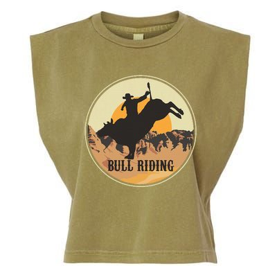 Bull Riding Bullriding Cowboy Western Rodeo Garment-Dyed Women's Muscle Tee