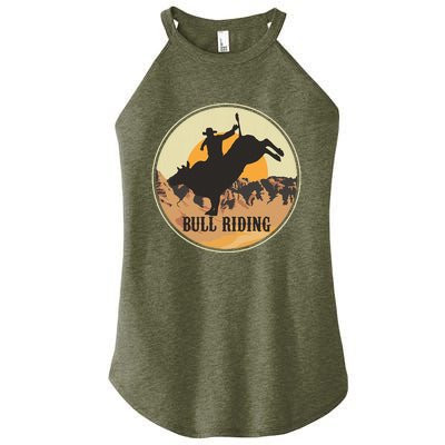 Bull Riding Bullriding Cowboy Western Rodeo Women's Perfect Tri Rocker Tank