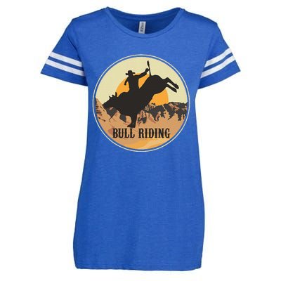 Bull Riding Bullriding Cowboy Western Rodeo Enza Ladies Jersey Football T-Shirt