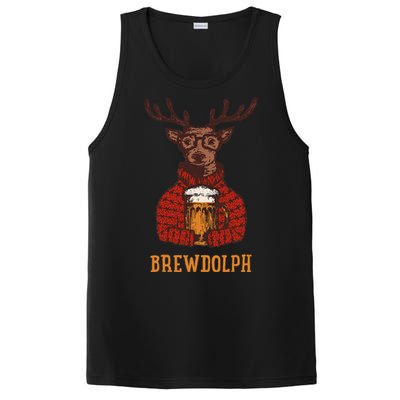 Brewdolph Reindeer Beer Lovers Funny Christmas PosiCharge Competitor Tank