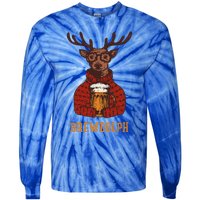 Brewdolph Reindeer Beer Lovers Funny Christmas Tie-Dye Long Sleeve Shirt