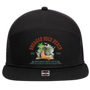 Breaker Rock Beach Vbs 2024 Christian GodS Rock Solid Truth Gift 7 Panel Mesh Trucker Snapback Hat