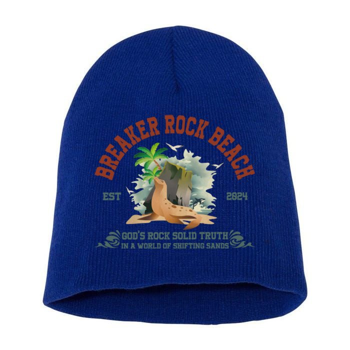 Breaker Rock Beach Vbs 2024 Christian GodS Rock Solid Truth Gift Short Acrylic Beanie