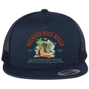 Breaker Rock Beach Vbs 2024 Christian GodS Rock Solid Truth Gift Flat Bill Trucker Hat