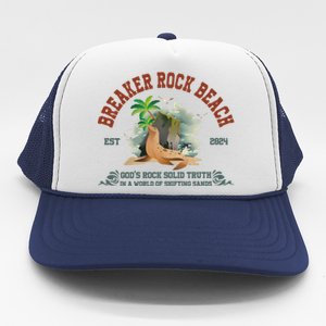 Breaker Rock Beach Vbs 2024 Christian GodS Rock Solid Truth Gift Trucker Hat