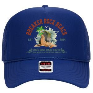 Breaker Rock Beach Vbs 2024 Christian GodS Rock Solid Truth Gift High Crown Mesh Back Trucker Hat