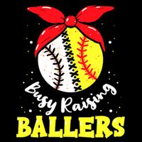 Busy Raising Ballers Softball Baseball Mom Women Button