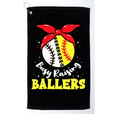 Busy Raising Ballers Softball Baseball Mom Women Golf Towel