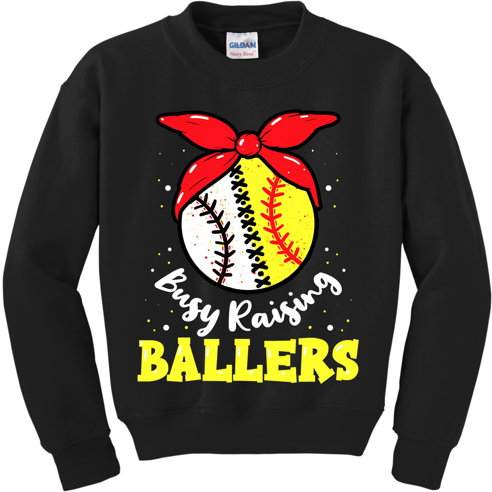 Busy Raising Ballers Softball Baseball Mom Women Kids Sweatshirt