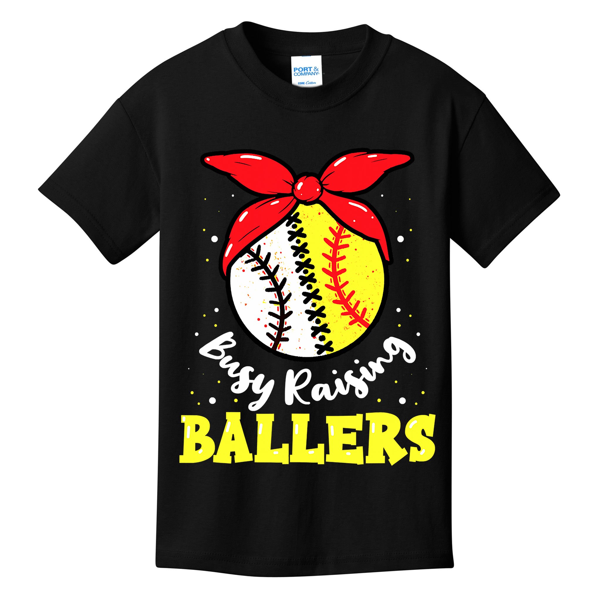 Busy Raising Ballers Softball Baseball Mom Women Kids T-Shirt