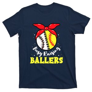 Busy Raising Ballers Softball Baseball Mom Women T-Shirt