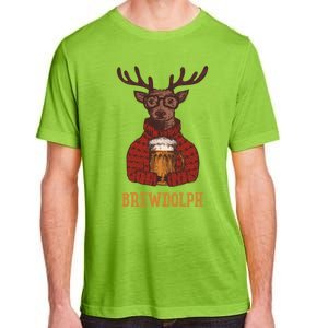 Brewdolph Reindeer Beer Lovers Funny Christmas Gift Adult ChromaSoft Performance T-Shirt