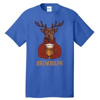 Brewdolph Reindeer Beer Lovers Funny Christmas Gift Tall T-Shirt