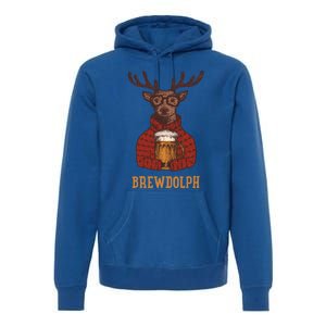 Brewdolph Reindeer Beer Lovers Funny Christmas Gift Premium Hoodie