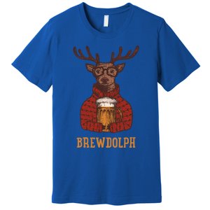 Brewdolph Reindeer Beer Lovers Funny Christmas Gift Premium T-Shirt