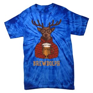 Brewdolph Reindeer Beer Lovers Funny Christmas Gift Tie-Dye T-Shirt