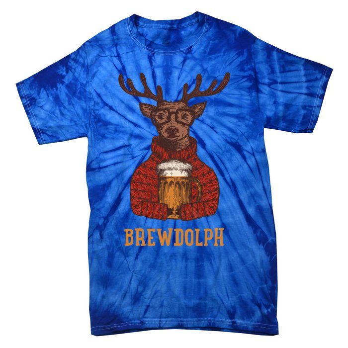 Brewdolph Reindeer Beer Lovers Funny Christmas Gift Tie-Dye T-Shirt