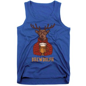 Brewdolph Reindeer Beer Lovers Funny Christmas Gift Tank Top