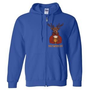 Brewdolph Reindeer Beer Lovers Funny Christmas Gift Full Zip Hoodie