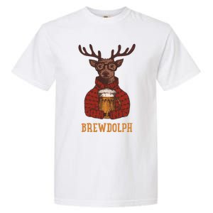 Brewdolph Reindeer Beer Lovers Funny Christmas Gift Garment-Dyed Heavyweight T-Shirt