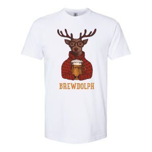 Brewdolph Reindeer Beer Lovers Funny Christmas Gift Softstyle CVC T-Shirt