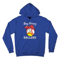 Busy Raising Ballers Funny Baseball Softball Volleyball Mom Gift Hoodie