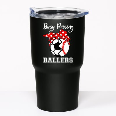 Busy Raising Ballers Funny Baseball Soccer Mom Meaningful Gift Tumbler