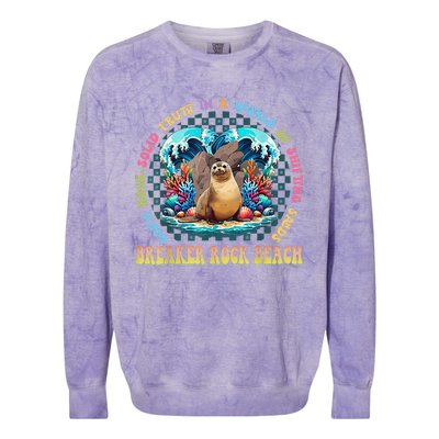 Breaker Rock Beach Vbs 2024 Gods Rock Solid Truth In A World Colorblast Crewneck Sweatshirt