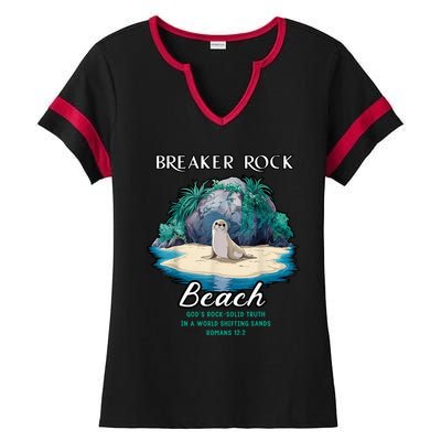 Breaker Rock Beach Solid Truth Christian Ladies Halftime Notch Neck Tee