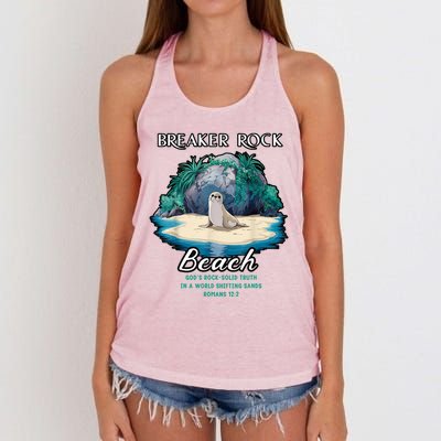 Breaker Rock Beach Solid Truth Christian Women's Knotted Racerback Tank