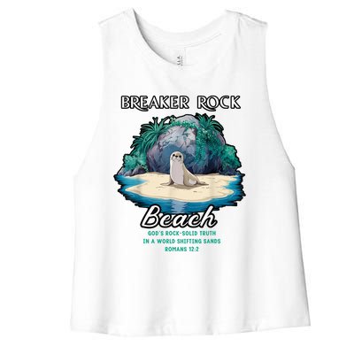 Breaker Rock Beach Solid Truth Christian Women's Racerback Cropped Tank