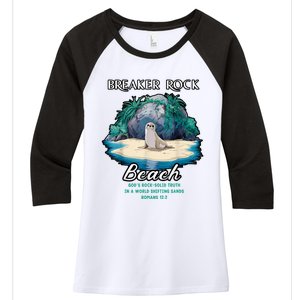 Breaker Rock Beach Solid Truth Christian Women's Tri-Blend 3/4-Sleeve Raglan Shirt