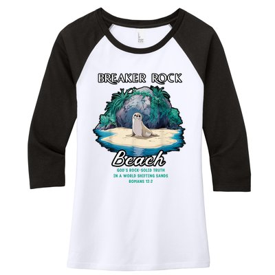 Breaker Rock Beach Solid Truth Christian Women's Tri-Blend 3/4-Sleeve Raglan Shirt