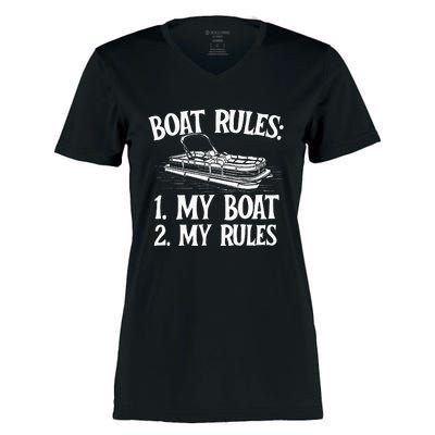 Boat Rules Boating Sailing Lake Boat Captain Motorboating Women's Momentum V-Neck T-Shirt