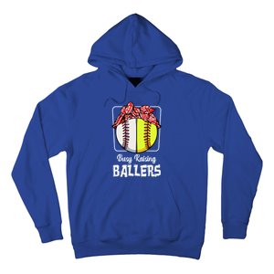 Busy Raising Ballers Softball Funny Baseball Mom Sport Gift Hoodie