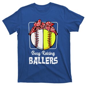 Busy Raising Ballers Softball Funny Baseball Mom Sport Gift T-Shirt