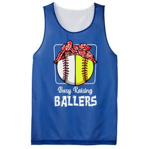 Busy Raising Ballers Softball Funny Baseball Mom Sport Gift Mesh Reversible Basketball Jersey Tank