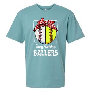 Busy Raising Ballers Softball Funny Baseball Mom Sport Gift Sueded Cloud Jersey T-Shirt